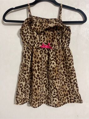 Healthtex Toddler Girls Leopard Print Sundress with Pink Bow Size 4T
